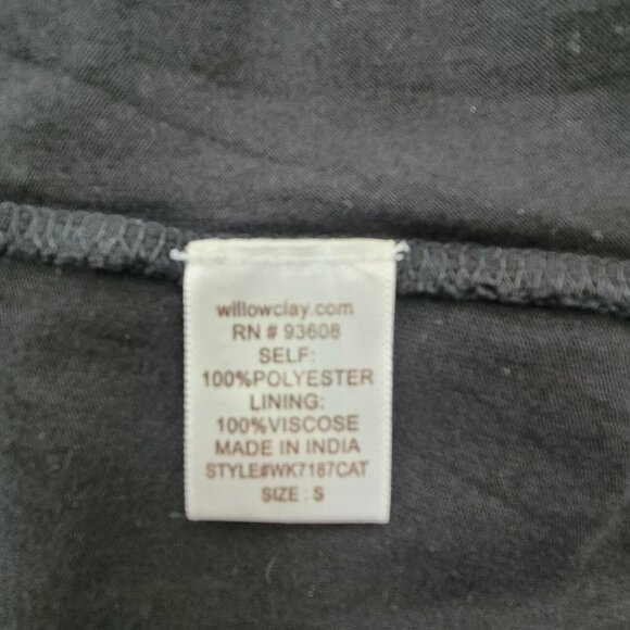 Willow & Clay Mesh Floral Embroidered Yoke Blouse Top Black Size Small - Picture 14 of 14